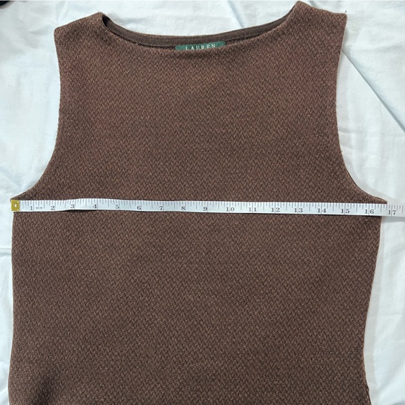 Ralph Lauren Chocolate Brown Wool Silk Cashmere Midi Dress Size Small - Picture 7 of 7